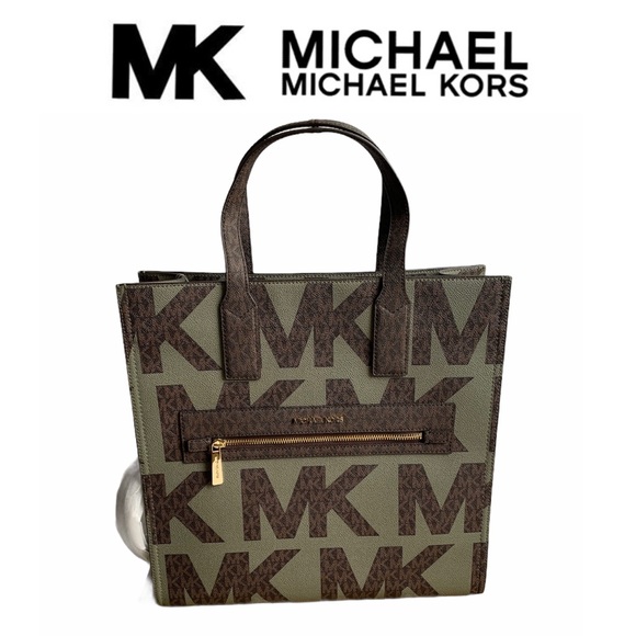 Michael Kors Handbags - Michael Kors KENLY Large Army green tote bag